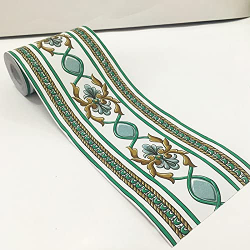 Tapeten-Bordüre, Selbstklebende Wandaufkleber Grenze, Tapetenbordüre Retro-Design,10 cm x 10 m Wasserdichte Wandbordüre für Wohnzimmer Badezimmer Schlafzimmer wanddeko (14)