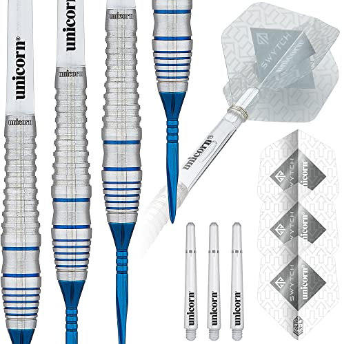 Unicorn Blue|Steel Tip Darts SWYTCH|Blau|Dartpfeile mit Stahlspitze, 24 g