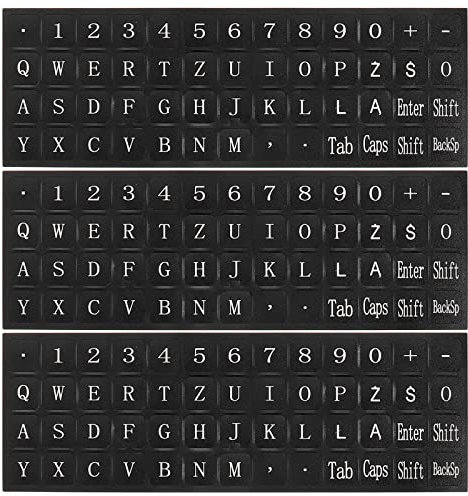 PATIKIL 3Stk Polnische Tastatur Aufkleber PC Tastatur Aufkleber Schwarzer Hintergrund für Computer Laptop Notizbuch Desktop mit weißer Beschriftung