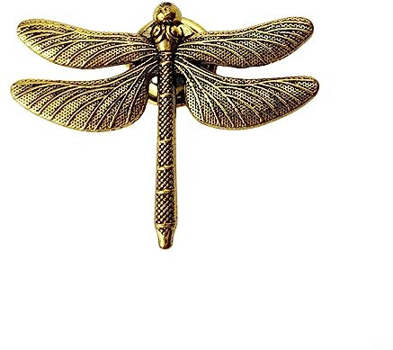 Ancient Gold Brass Knobs Handles, Dragonfly Shape Zinc Alloy Furniture Handle Door Cabinets Knobs,Drawer Handles and Knobs for Children Room