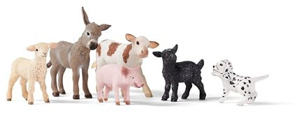 SCHLEICH Farm World | Bauernhof Tiere Set 77534 mit Hund, Schwein, Ziege, Schaf und Esel | Bauernhof Spielzeug ab 3 Jahre Tiere Set aus 6 Teilen | exklusiv bei Amazon