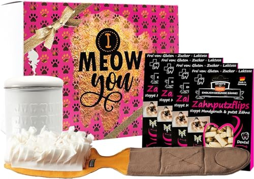 QCHEFS Glückskiste Schnüffelzahnbürste Mundgeruch Katze Zahnpflege Snack | Natur Zahnpflege, auch gegen Zahnstein und Entzündungen