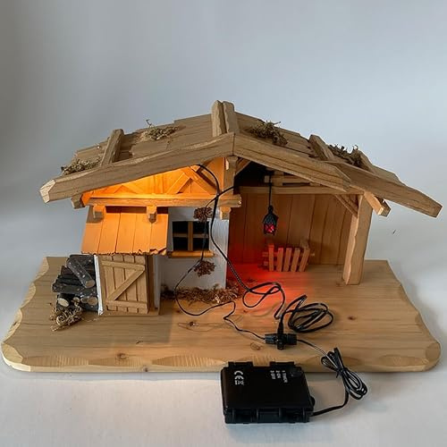 FADEDA Batteriebox f. 3X AA, ON/Off/Timer für Stecker/Höhe:70 cm/handbemalt/detailgetreue Krippen Figuren - Weihnachten Tisch Dekoration Krippe Zubehör