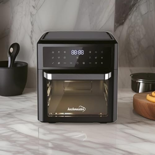 Kochmaster FrymaxX AirOven Heißluftfritteuse und Minibackofen, Mit Frittierkorb, 12 L Digitales Touchscreen, Brathähnchen und Alle Hausmannskost, Hohe Qualität der Konstruktion