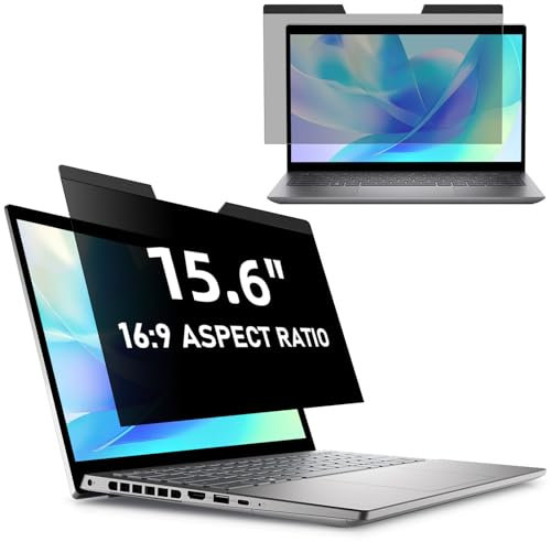 PYS Magnetisch Blickschutzfolie Laptop 15,6 Zoll Anti Spy Blaulicht Blendfrei Sichtschutz Folie 16:9 Abnehmbarer Sichtschutzfilter Kompatibel mit Lenovo SGIN HP Dell Acer Samsung Asus Toshiba