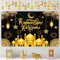 TOPJOWGA Ramadan Kareem Banner, Eid Mubarak Banner, Ramadan Mubarak Hintergrund Banner, Schwarz Gold Ramadan Deko, Muslimische Ramadan Dekoration, Stern Mond für Muslim Islamic Party Dekoration
