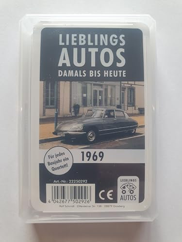 Lieblings Autos Auto Quartett 1969 Baujahr Geburtsjahr 56. Geburtstag Geschenk Spielkarten Neu