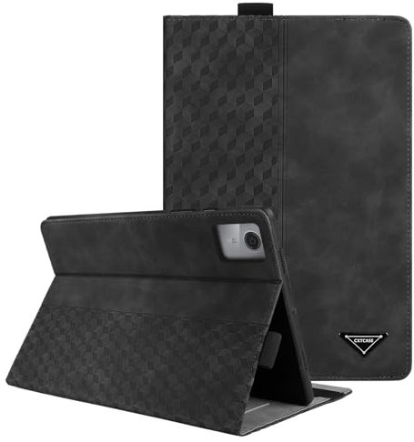 CXTCASE Hülle für Lenovo Tab M11 2024, Multi-Winkel Folio Flip PU Lederhülle Smart Cover Case Schutzhülle für Lenovo Tab M11 2024, Schwarz