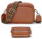 Atgbiem Petit Sac a Main Femme Tendance Sacs Bandoulière Femme PU Cuir Pochette Telephone Portable Sac Multipoches Marron