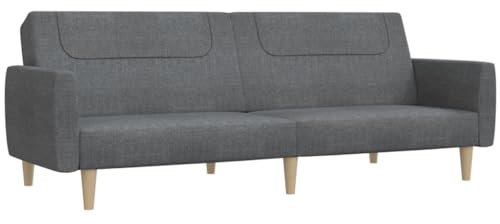 vidaXL Schlafsofa 2-Sitzer, Sofa mit Holzrahmen, Schlafcouch für Wohnzimmer Heimkino Büro, Couch Sofabett Tagesbett Gästebett, Hellgrau Stoff