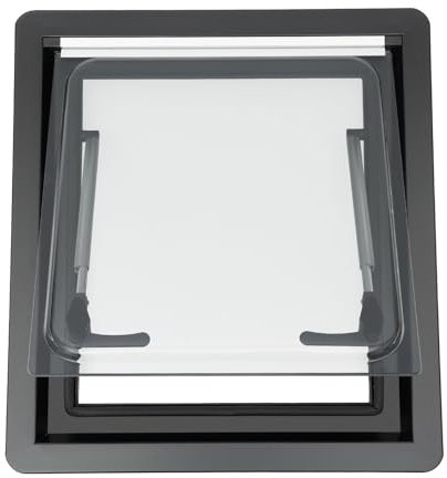 fennnds Finestra di esposizione per camper roulotte, finestra laterale, finestra di esposizione con protezione solare e zanzariera per camper, roulotte, camper furgone (450 x 500 mm)