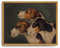 Roslynity Gerahmte Leinwand, Vintagedruck, Ölgemälde, drei englische Fuchshunde, Tier, alter Jagdhund, Retro, ästhetisches Kunstwerk für Zuhause, Wohnzimmer, Badezimmer, Wanddekoration (20,3 x 25,4