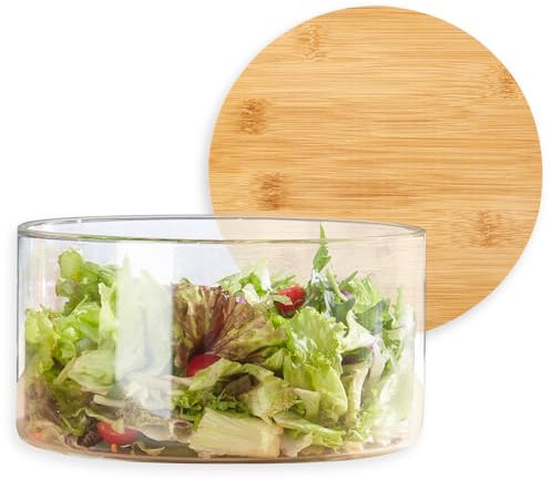 Opexscal 190oz Extra Large Glass Trifle Bowl with Lid, Modern Design Clear Glass Round Dessert Centerpiece Serving Bowl for Laying Ice Cream Cakes, Salad, Fruit, Microwave & Dishwasher Safe