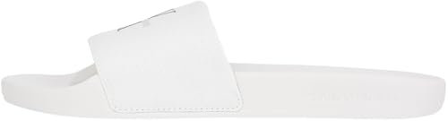 Calvin Klein Chanclas Mujer Slide Monogram con logotipo, Blanco (Bright White/Black), 40