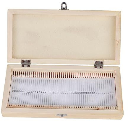 Microscope Slide Box, Wooden Slide Storage Box for 50 Microscope Slides, Metal Buckle, Large Capacity, Pure Solid Wood Handmade with Slide Code, for Slice Collection