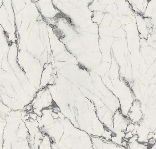 Kitchen Worktop Covering Grey Marble Wallpaper Self Adhesive Contact Paper 40cm x 400cm Marble Vinyl Wrap for Worktop Cabinet Bathroom Waterproof Grey and White Wallpaper for Kitchen,Living Room