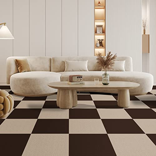 CUCOS Dalles de Moquette Autocollantes 30x30 cm – Carreaux de Moquette Rembourrés à Coller, Sol Doux pour Salon, Chambre et Décoration Intérieure, Lot de 10