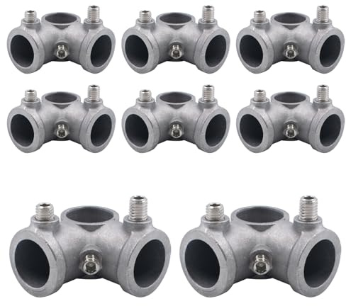8 raccordi per tubi a 3 vie, 20 mm, gomito a 90 gradi, adattatore per tubi industriali, supporti per scaffali, mobili vintage