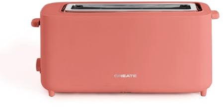 CREATE/TOAST STUDIO XL/Tostador de pan terracota / 6 Niveles de potencia, bandeja recogemigas, termostato, descongelación, sistema de seguridad, 950W