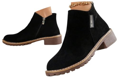 ticticlily Stivali Estivi Donna Con Cerniera Primaverili Invernali Eleganti Stivaletti Morbidi Tacco Basso Ankle Chelsea Boots Cowboy Bassi B Nero 38 EU
