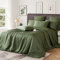 Bambou Housse de Couette 220x240 Vert Parure de lit 220x240 Adulte 2 Personnes Cool Tencel Lyocell Linge de lit Soie Lisse Soyeux Brillant Deluxe Housse de Couette Naturel Bambou avec Fermeture Éclair