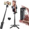 MAGIC JOHN Phone Tripod, Portable Selfie Stick, Pocket Size Selfie Stick for iPhone, Tripod for Phone with Wireless Detachable Remote Control for Photograph, Live Streaming, Video Recording