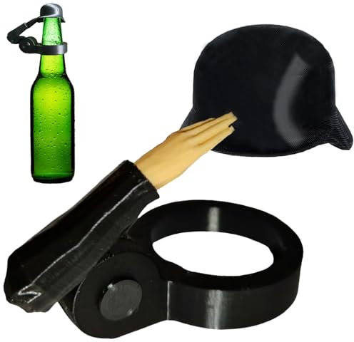 KOLGEIKJ Bierhelm, Bierflaschen Helm, Soldat Salute Bier Bierflaschen Helm Flaschenverschluss, Bierflaschenverschluss, Wiederverwendbar Staubdicht Flaschenverschluss Bierflaschen für Aktive (black)