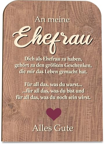 An meine Ehefrau Holzkarte - Geburtstagskarte mit Umschlag - Ehefrau Geschenk, Geschenk Ehefrau Geburtstag, Frau, Geschenk Frau, Geschenk für Ehefrau, Geburtstagsgeschenk für Ehefrau