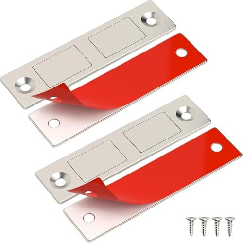 WSTELHH 2 Pack Ultra Thin Magnetic Door Catch for Cabinet Magnet, Drawer Magnets Closure for Wardrobe Slim Double Magnetic Catch for Furniture Closet Cupboard Door Closing