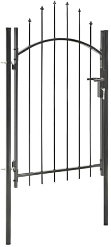 Gartentor Stahl 1 x 2 m Schwarz | Stabiles Gartenzaun Tor aus Metall | Wetterfest & Langlebig | Ideal für Einfahrten & Grundstückszugänge | Sicherheit & Stil für Ihren Garten