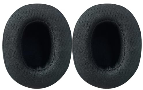 Replacement Ear Pads for Skullcandy Venue Wireless ANC, Headphones Ear Cushions Covers for Skullcandy Crusher Wireless/Evo/Hesh ANC/EVO/Crusher ANC Headset Accessories Ear Cups-Mesh Fabric-Black.