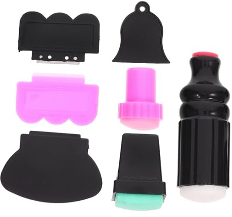 Gogogmee 7pcs Nail Stamper and Scraper Set Nail Stamp Tools Kit Manicure Polish at Home and Salon