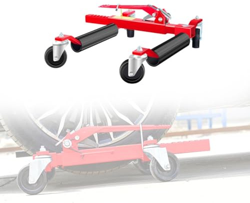 Hydraulic Car Skates and Wheel Dolly Tire Jack for Auto Repair - Heavy-Duty Compact Design for Easy Vehicle Movement
