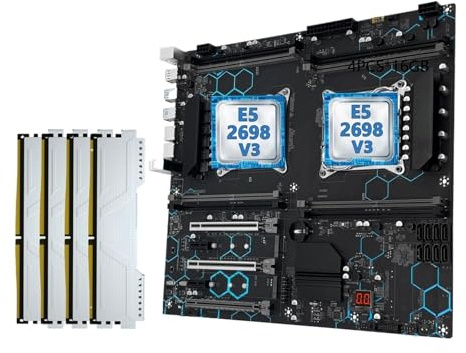 X99 motherboard LGA2011-3 kit set E5 2698 V3 dual CPU DDR4 ECC 4 * 16GB 2400MHz Memory combo NVME M.2 ssd X99 MD8
