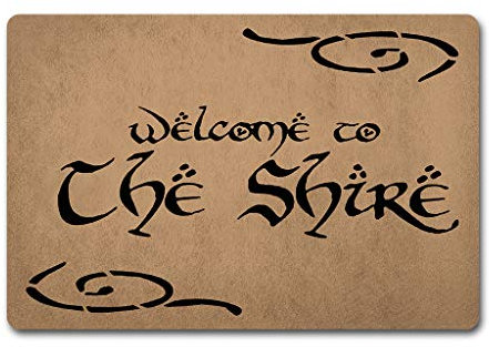 ZQH Indoor and Outdoor Mat Welcome to The Shire Doormat The Lord of The Ring Door Mats (23.6 X 15.7 in) Non-Woven Fabric Top with a Anti-Slip Rubber Back Door Rugs Entrance Way Doormat