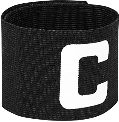LIOOBO Soccer Captain Armband Nylon Football Bands for Adult Youth, Adjustable Soccer Rugby Basketball Player Bands, Black (13 x 7 x 0.8cm)