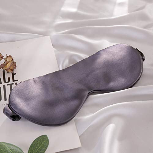 THXSILK Schlafmaske aus 100% Seide 22 Momme mit Gummiband, bequem und super weich, Schlafhilfe, Augenbinde, Lila