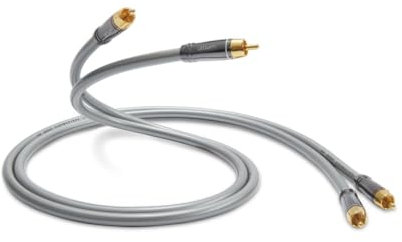 QED Performance Audio 40i Câble audio stéréo RCA pour connecter 2 connecteurs phono à 2 téléphones avec technologie Solid Complementary Conductor™ et connecteurs RCA Anamate™ 3 m Noir
