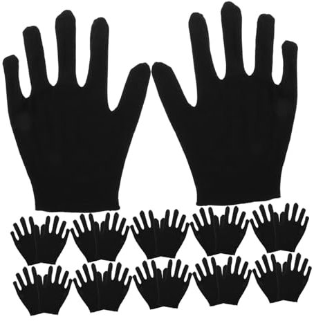 Beaupretty Baumwollhandschuhe für Trockene Hände Spa-Lotionshandschuhe Baumwoll-Ekzem-Handschuhe zum Schlafen Schmuckinspektion Make-Up 12 Paar (L)