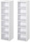 HOMCOM CD-Ständer 2er Set CD-Regal Holzregal Standregal mit 12 offenen Ablagefächern Medienrega Dekoregal Aufbewahrung Weiß 21 x 19,2 x 88,3 cm