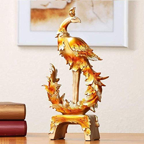 Desktop-Skulptur Little Phoenix Skulptur Desktop Dekoration Tierfiguren Chinesisches Harz Handwerk Maskottchen Statue Dekoration Zubehör Kunstanzeige Geschenke (Color : B, Size : 20 * 9.5 * 39 CM)