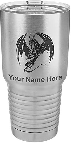 LaserGram 30oz Vacuum Insulated Tumbler Mug, Dragon, Personalized Engraving Included (Stainless Steel)