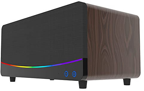 RSGK Wooden Bookshelf Bluetooth Speakers, HIFI Sound Quality Shocking Heavy Bass Home Theater TV Sound, with Color RGB Atmosphere Lights, Used In Theater TV Computers