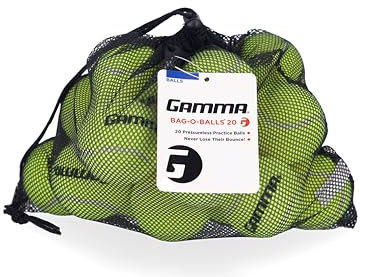GAMMA Sports drucklose Tennisbälle mit Netz-Tennisballtasche, 20 Stück
