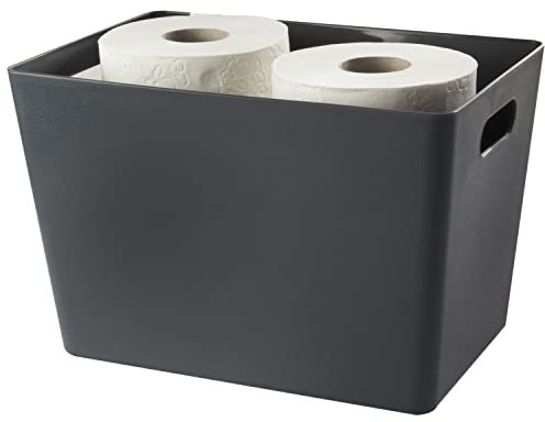 Toilettenpapier Aufbewahrung Toilettenpapierhalter anthrazit - für 4 Rollen - Aufbewahrungsbox Bad - 20cm hoch