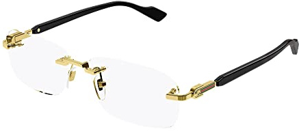Gucci GG1221O 001 Gold Rectangular Men's Eyeglasses