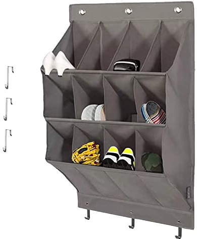 NELLHOMY Organizador de Zapatos sobre la Puerta, Paquete Almacenamiento de Zapatos Colgantes, Almacenamiento de Varios Compartimentos con 6 Ganchos, Zapatero para Zapatos, Accesorios(L)
