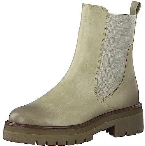 MARCO TOZZI Damen Chelsea Boots aus Kunstleder Plateau, Beige (Dune), 40