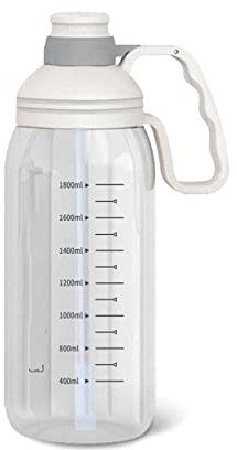 Botellas de Agua Botella de Agua Taza De Agua con Pajita, Botella De Agua De Gran Capacidad para Deportes De Fitness, Botella De Agua Portátil Resistente A Caídas, 1800ML Botella Agua Deportiva (Blue