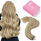 YoungSee Micro Ring Hair Extensions Blond Extensions Echthaar Microring Blond Highlight Microring Haarverlangerung Echthaar 45cm Micro Loop Extensions-Echthaar 50g Glatt Haar #16/22